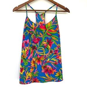 J. Crew  tank top, racer back with adjustable straps, in a tropical floral print